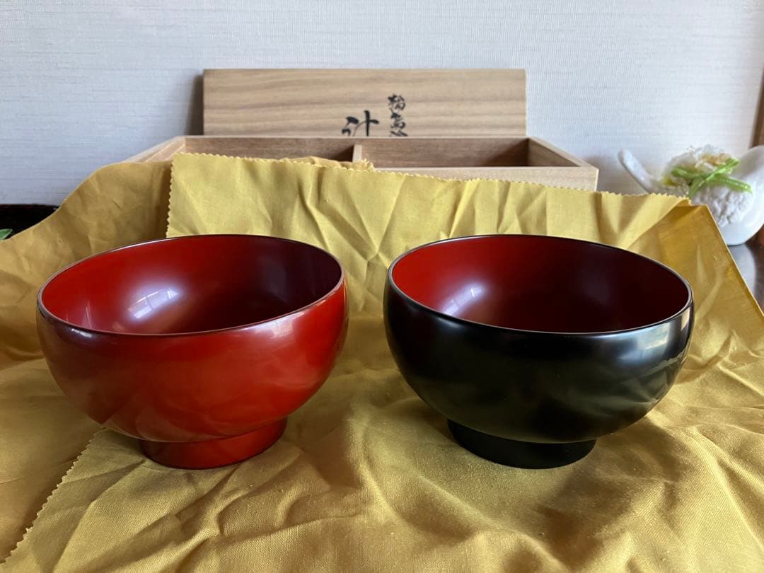 輪島塗　輪島屋善仁　汁椀　夫婦椀　お椀　２客　漆工芸　ZEN-NI