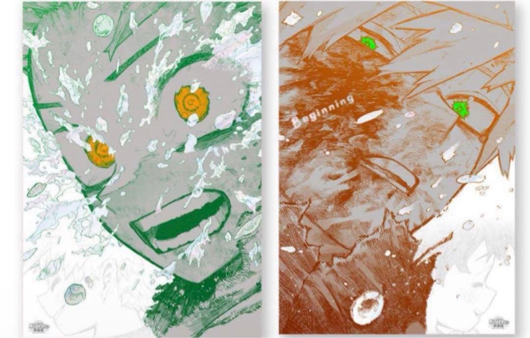 A2アートポスター2枚セット　The Beginning ヒロアカ　原画展