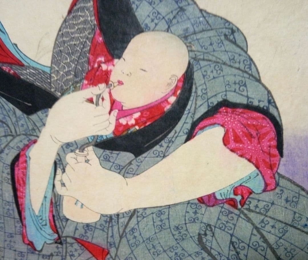 浮世絵、見立昼夜二十四時午前六時、豊原国周画