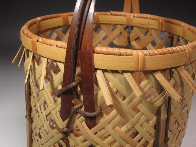 ★　西川宗悦　手付篭花入　表千家　十三代　即中斎の花押がございます★x337