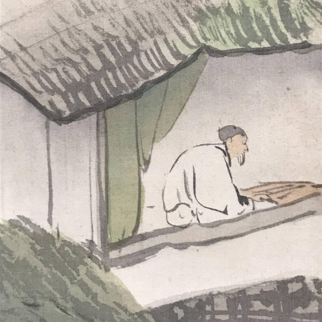 【真作】田中頼璋/青山読書図/山水図/人物図/掛軸/名家伝来/AC-213