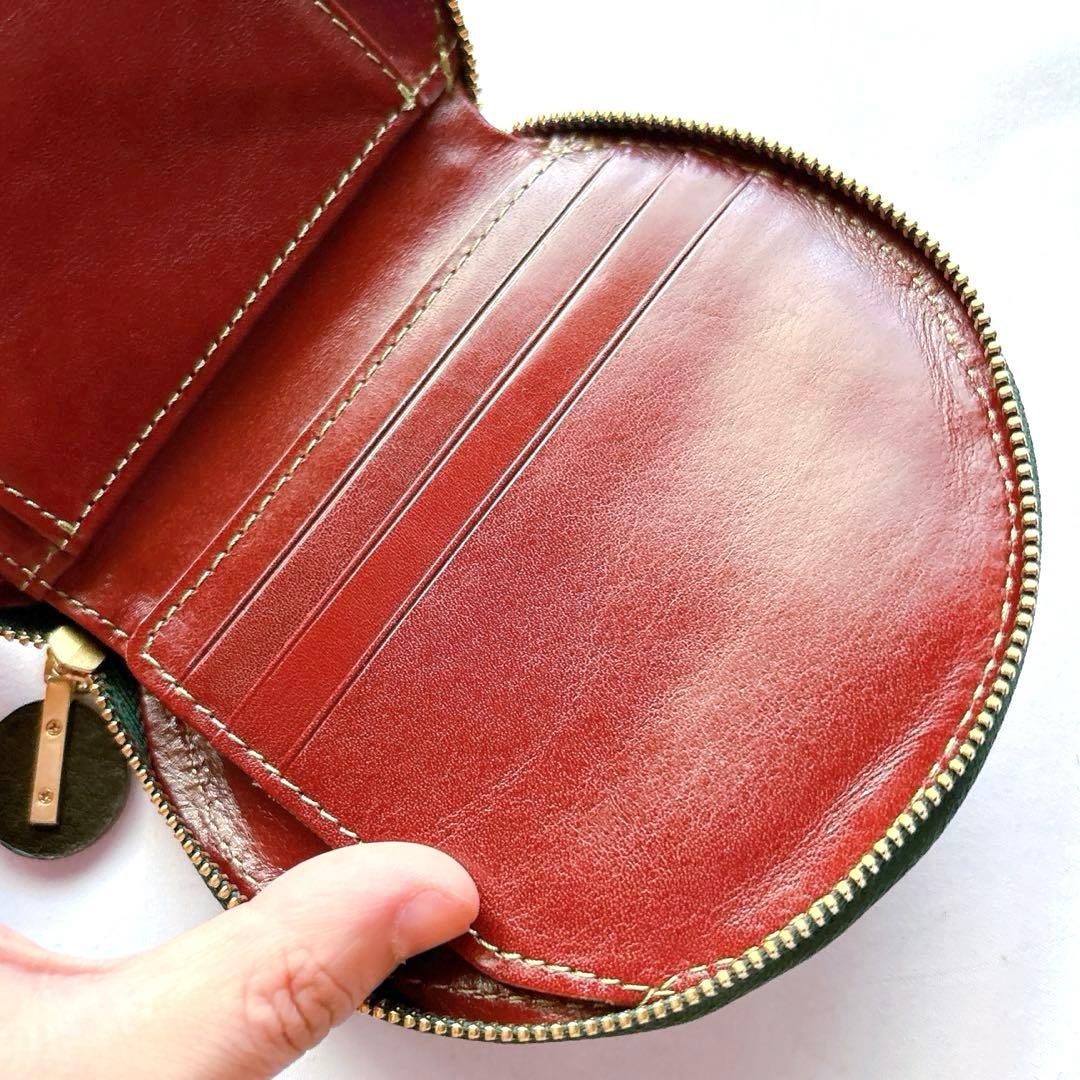 【美品】DAKOTA ダコタ チェルキオ 二つ折り財布 ミニウォレット グリーン