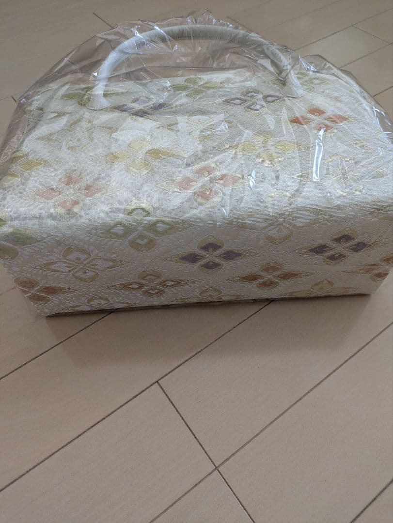 新品未使用品　京都 西陣織正絹帯地使用　利休バッグお茶席