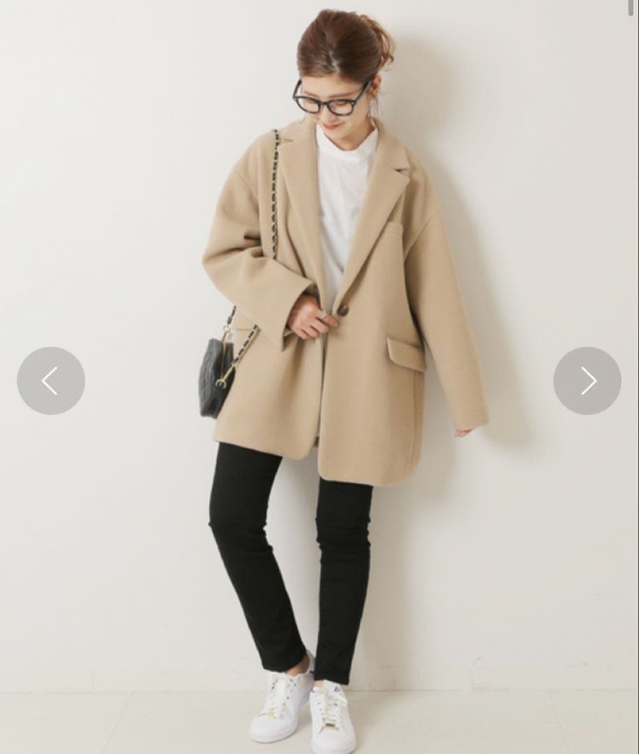 Spick & Span W/Nyモッサジャケットライクコート