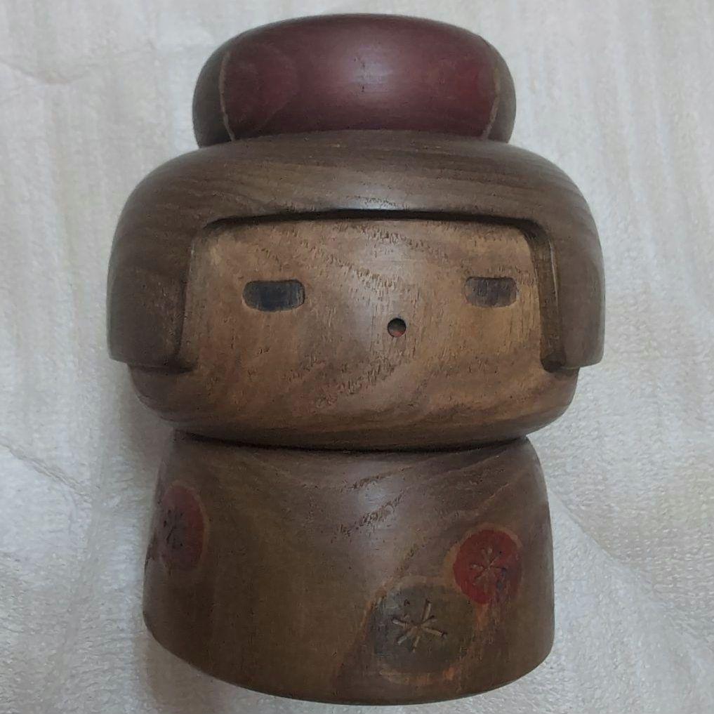 三平こけし　13センチ風人形 茶色と赤