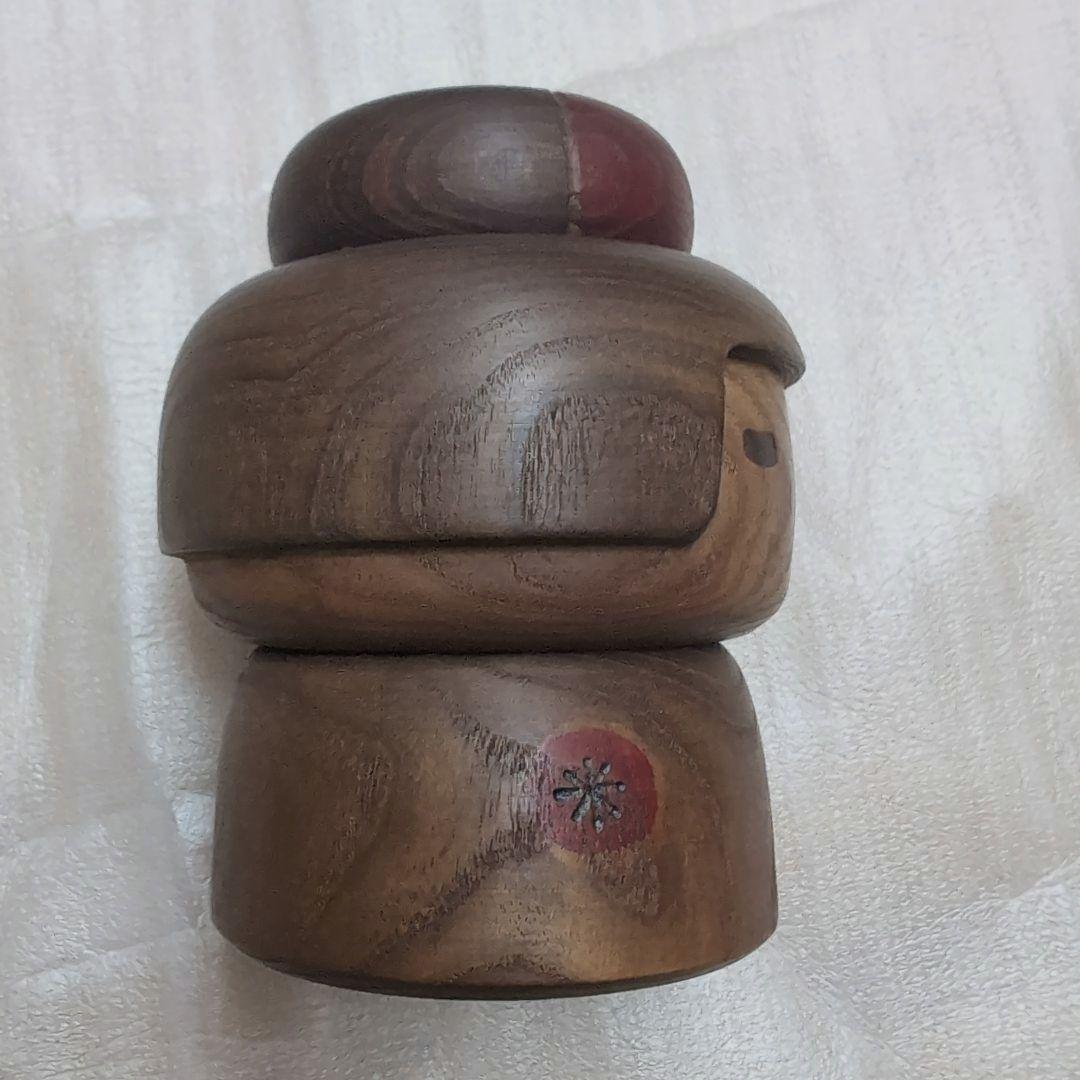 三平こけし　13センチ風人形 茶色と赤