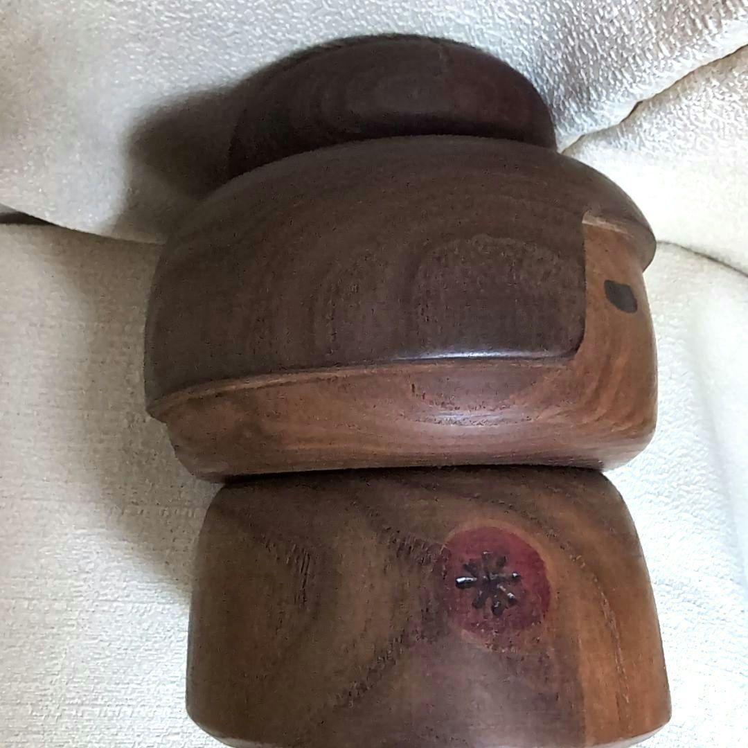 三平こけし　13センチ風人形 茶色と赤