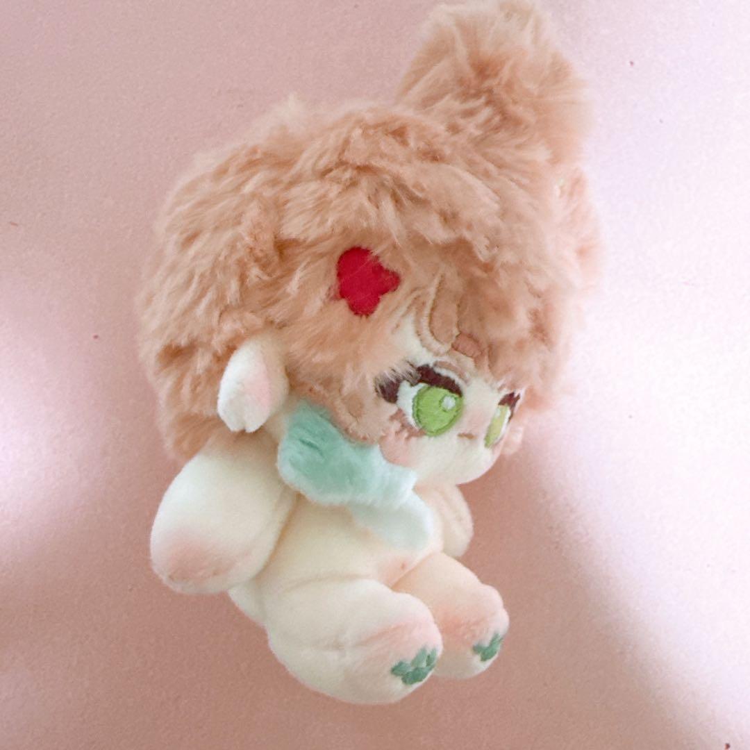 無属性　自作ぬいぐるみ　オレンジピンクリボンのエルフ女の子　骨付き