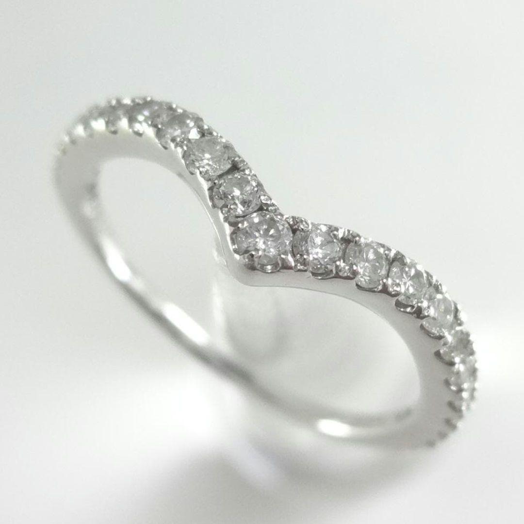 エタニティ V字 プラチナダイヤモンド リング