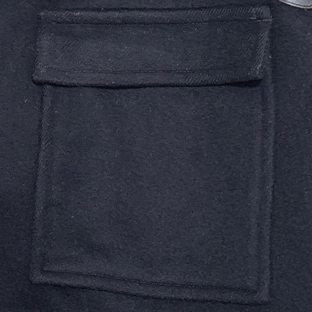 近年タグ☆ ウールダッフルコート　ネイビー　2way　14Y-164