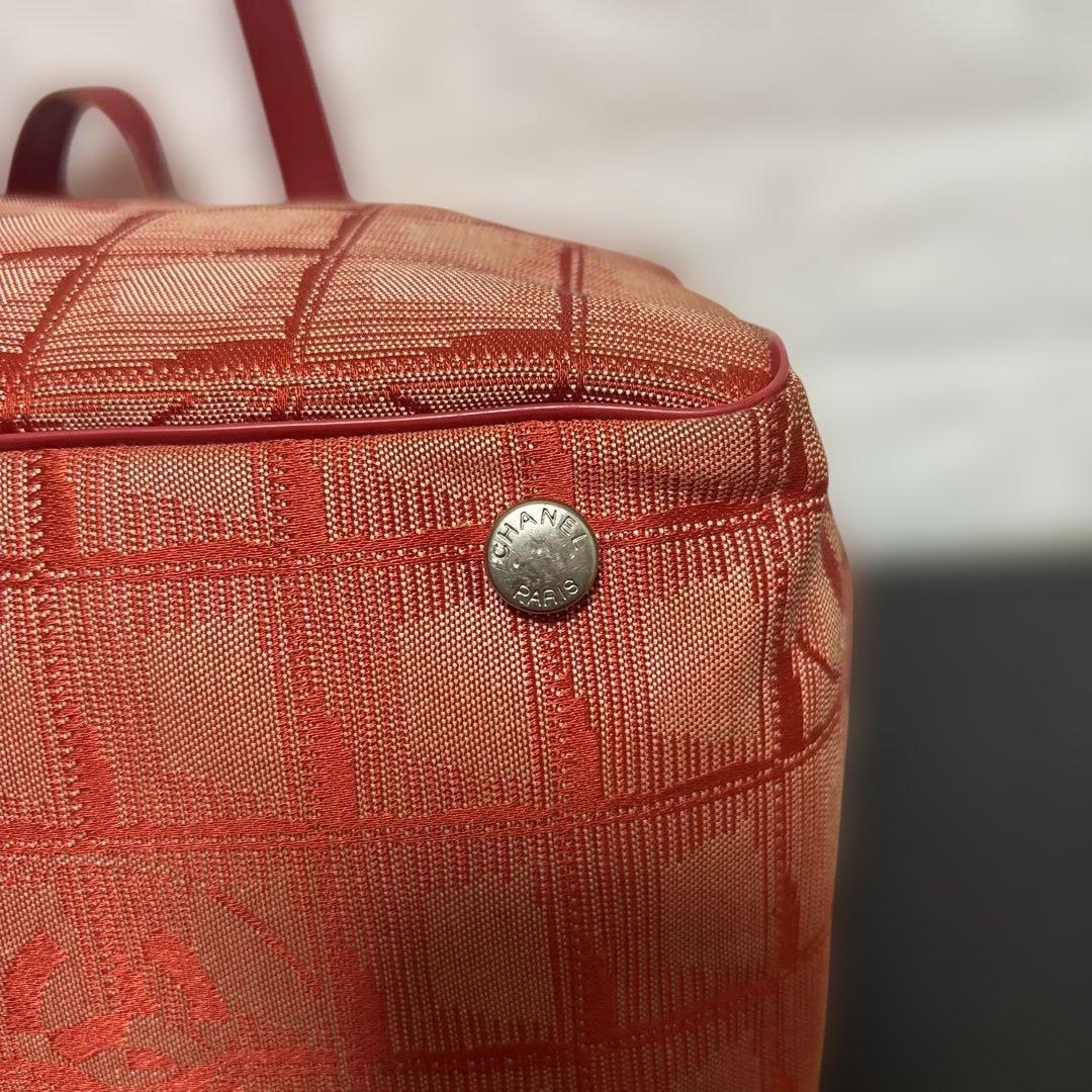 【証明書付き】 CHANEL トートバッグ ニュートラベルライントート レッド