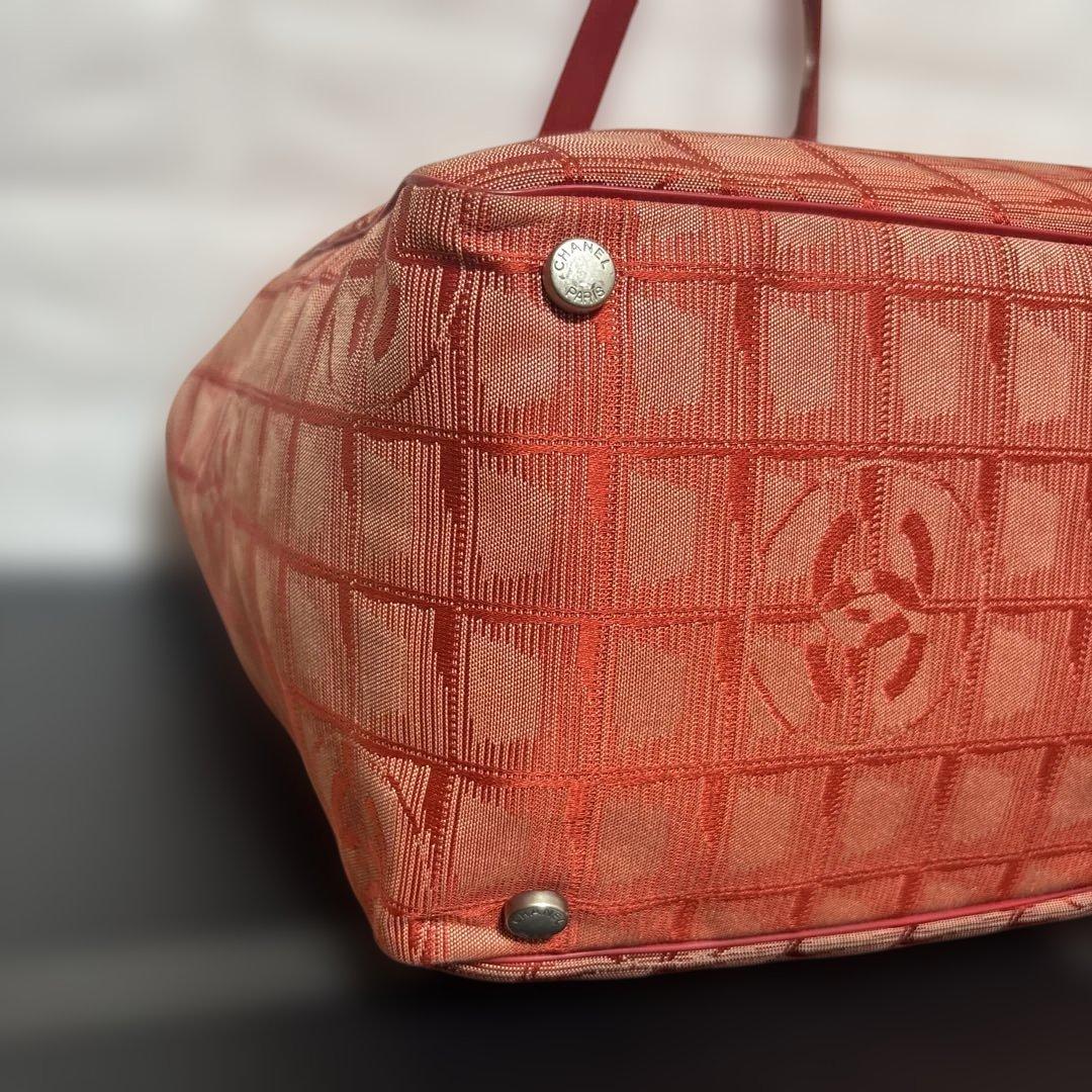 【証明書付き】 CHANEL トートバッグ ニュートラベルライントート レッド