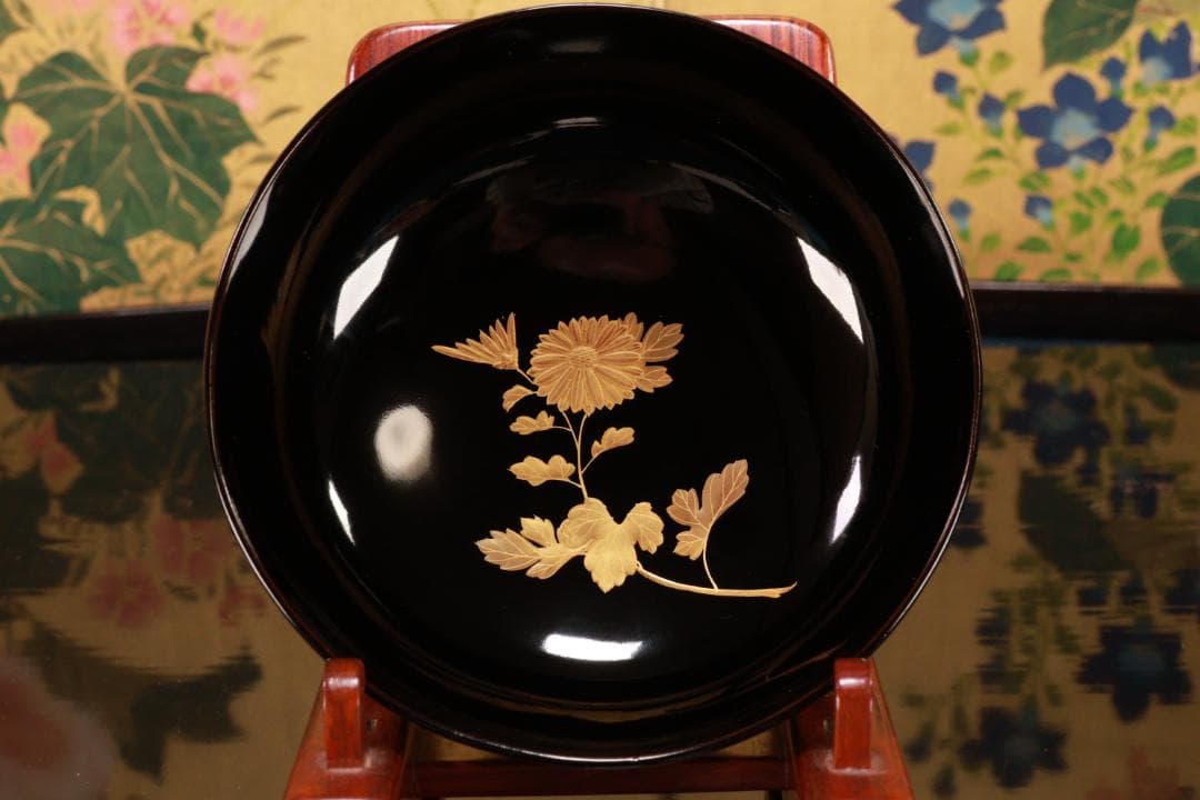 BJ133　時代輪島　加賀蒔絵　鶏図　吸物椀　一客　木製　茶道具 懐石 会席