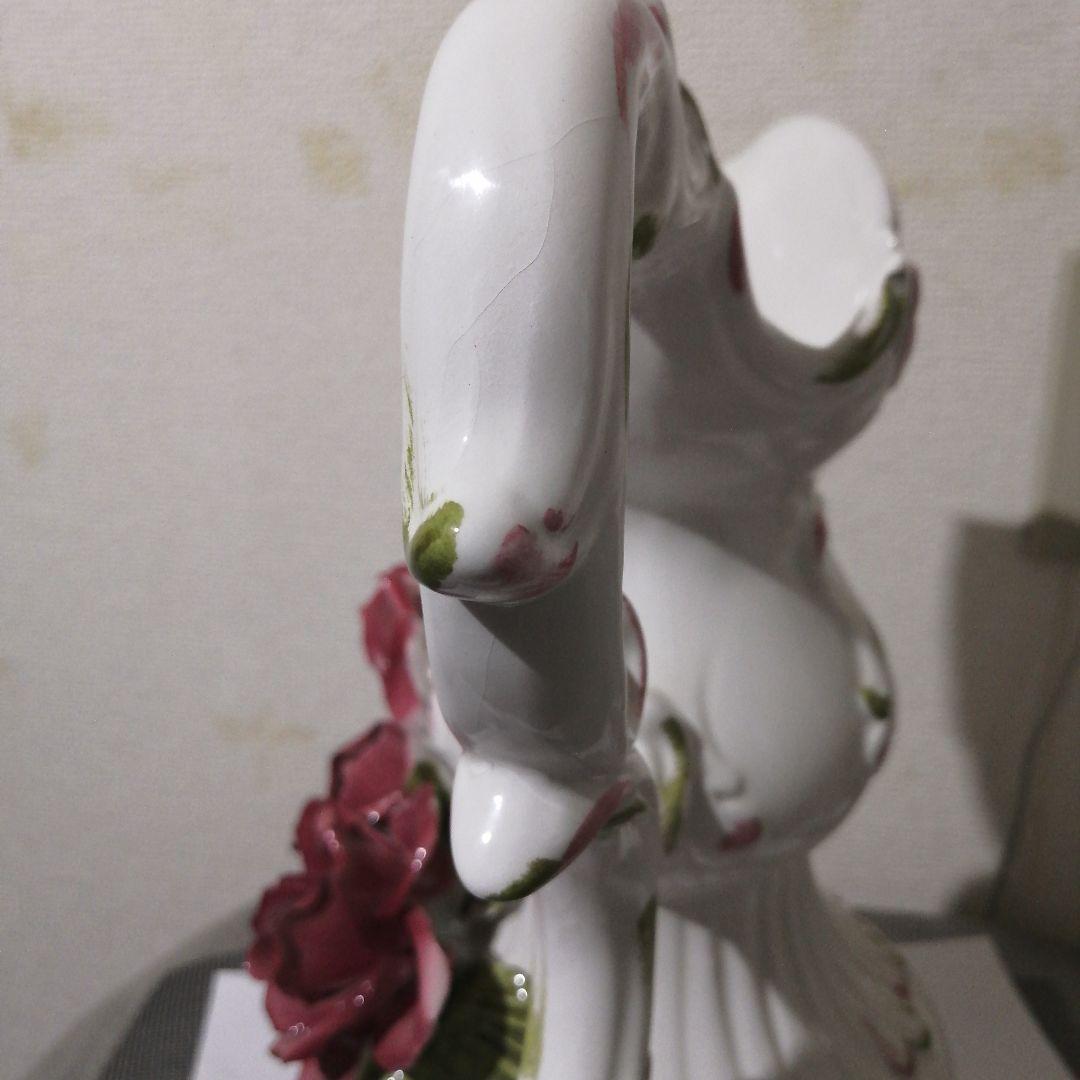 陶器製バラ装飾ピッチャー 高さ約30cmメイドインイタリア