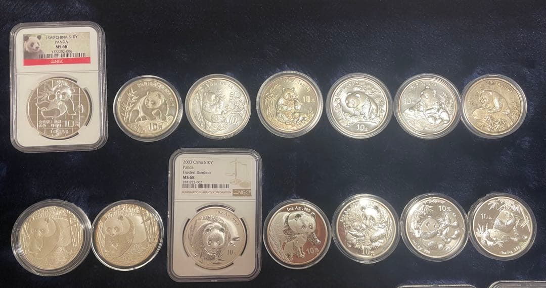 中国 パンダ銀貨 1989年〜 32枚まとめて 1オンス 純銀 PCGS NGC