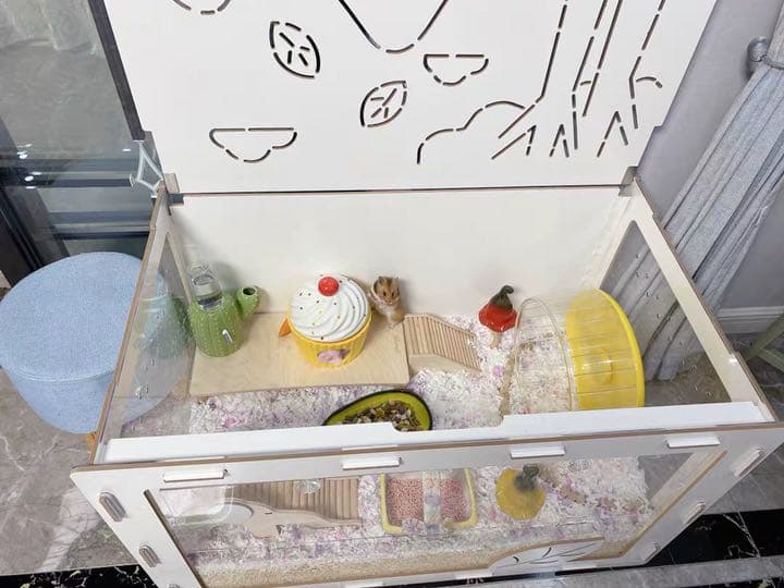 ⠀お値下げ  木製小動物 ケージ80*50*50（ホワイト）