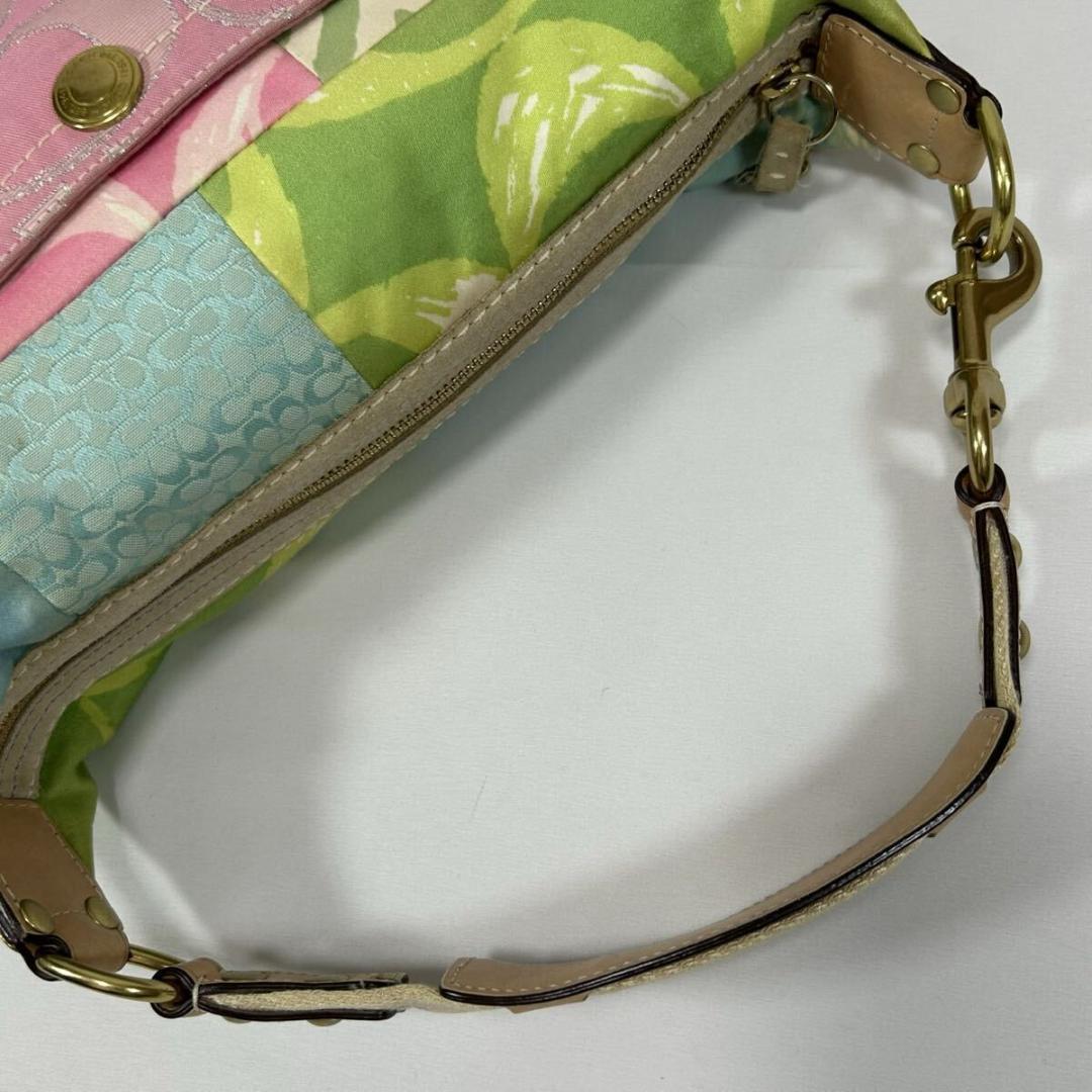 【美品】コーチ 374 ソーホー パッチワーク ワンハンドバッグ ナイロン