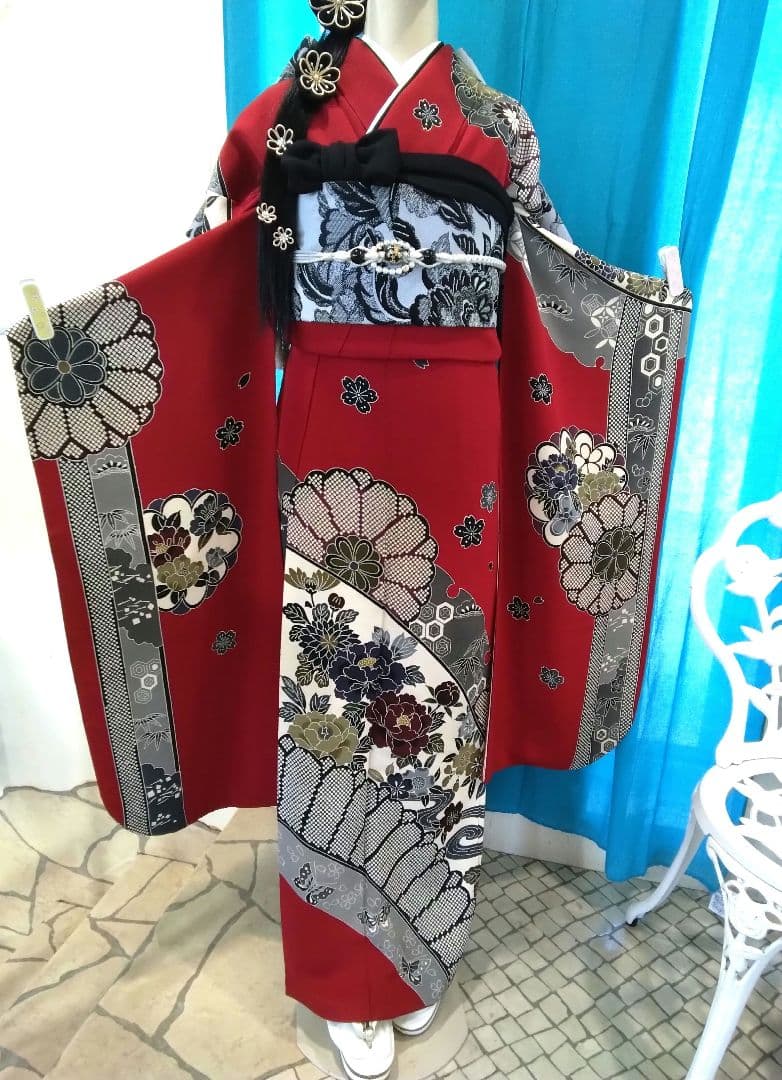 振袖フルセット、正絹振袖成人式、重ね衿、帯揚げ帯締め、高級袋帯、長襦袢