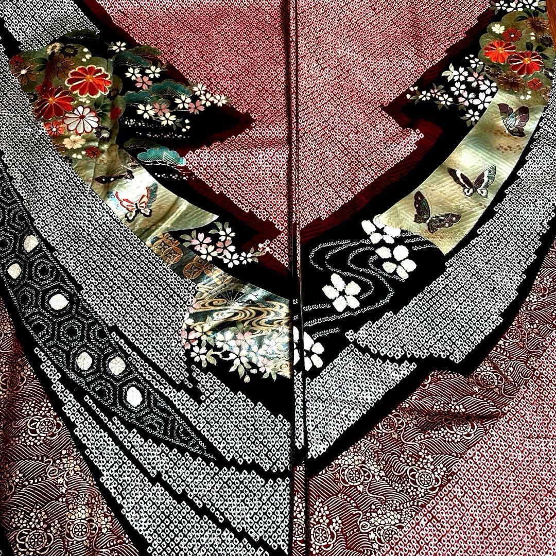 豪華　絞り振袖、長襦袢、半襟、重ね衿　18ー12