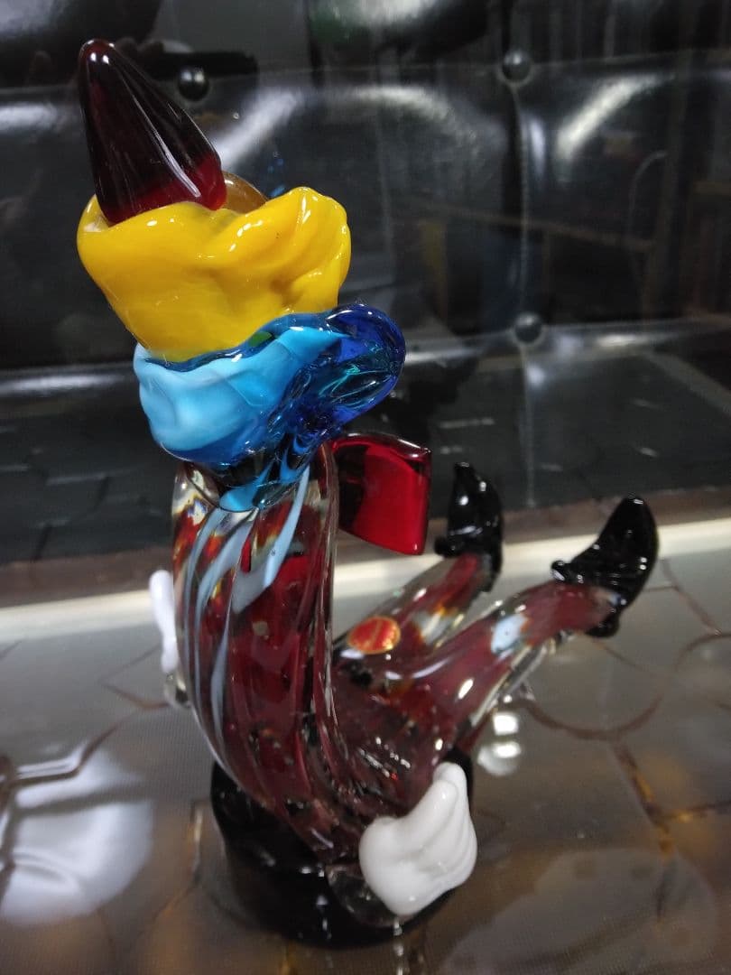 ムラーノガラス ガラス細工 イタリア製 ピエロ 道化師 ヴィンテージ 希少