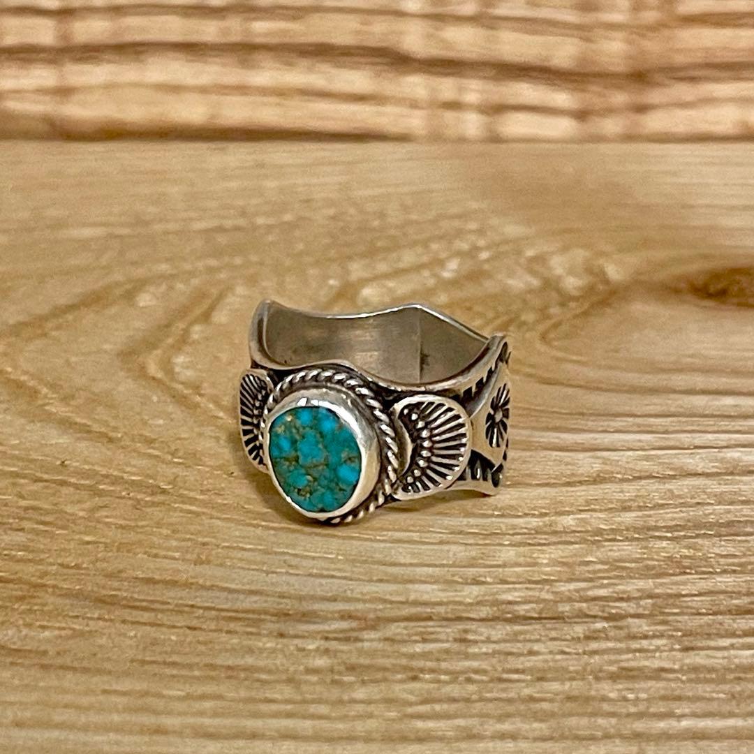 【Navajo】ナバホ サンシャインリーブス ターコイズ シルバーリング