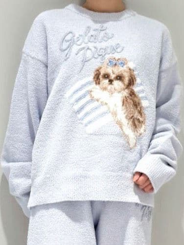 新品♥️ジェラートピケ シーズージャガードプルオーバー BLU　ジェラピケ