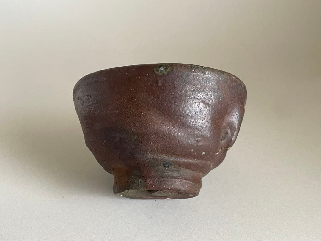 島武己(武巳) 茶碗 お碗 箱付き やちむん 焼締め 茶道具　検索:國吉清尚