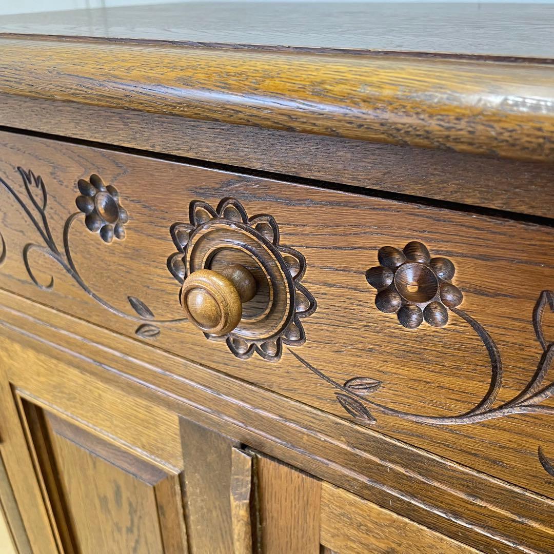 勇峰工芸 キャビネット 棚 電話台 引き出し チェスト コンソール 旭川家具