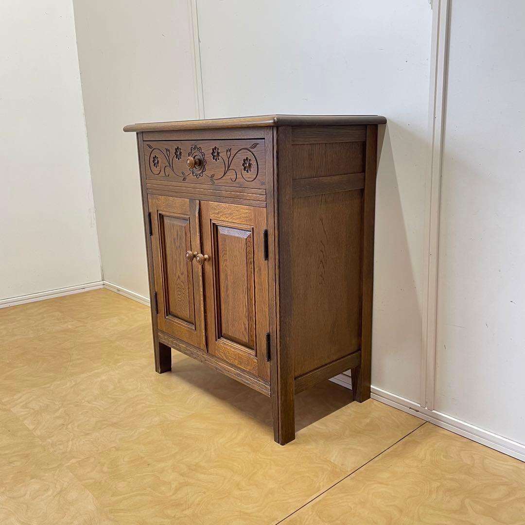 勇峰工芸 キャビネット 棚 電話台 引き出し チェスト コンソール 旭川家具