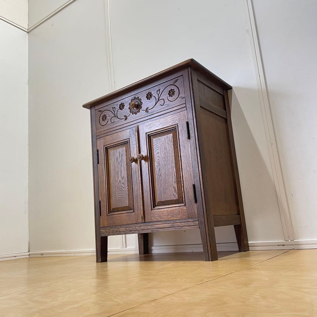 勇峰工芸 キャビネット 棚 電話台 引き出し チェスト コンソール 旭川家具