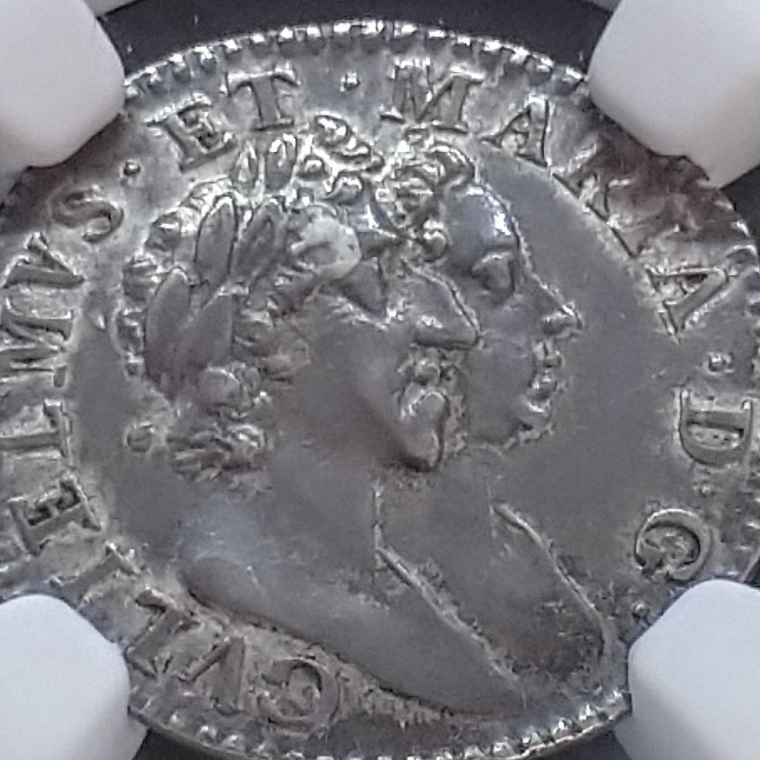 1689年 イギリス 銀貨 3ペンス NGC鑑定 名誉革命 アンティーク