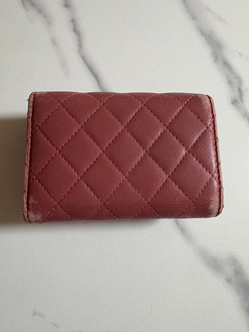 CHANEL シャネル ボーイシャネル ミニウォレット 三つ折り財布 ラムスキン