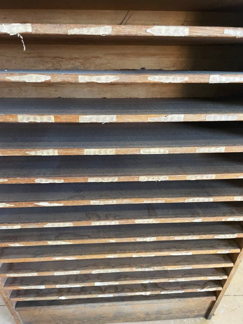 T【送料込み】活版印刷所から出た木の棚【古道具】【活版印刷】