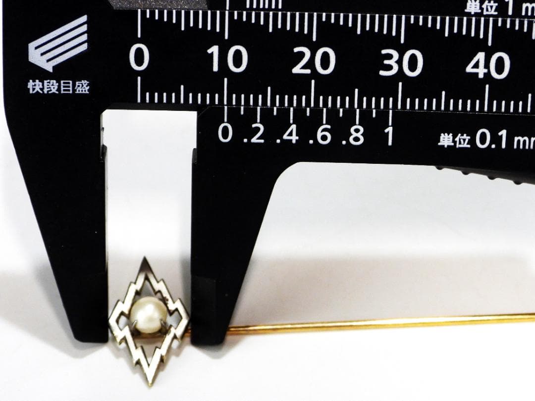 アクセサリー　アコヤパール　K18刻印　ピン　ブローチ 2g