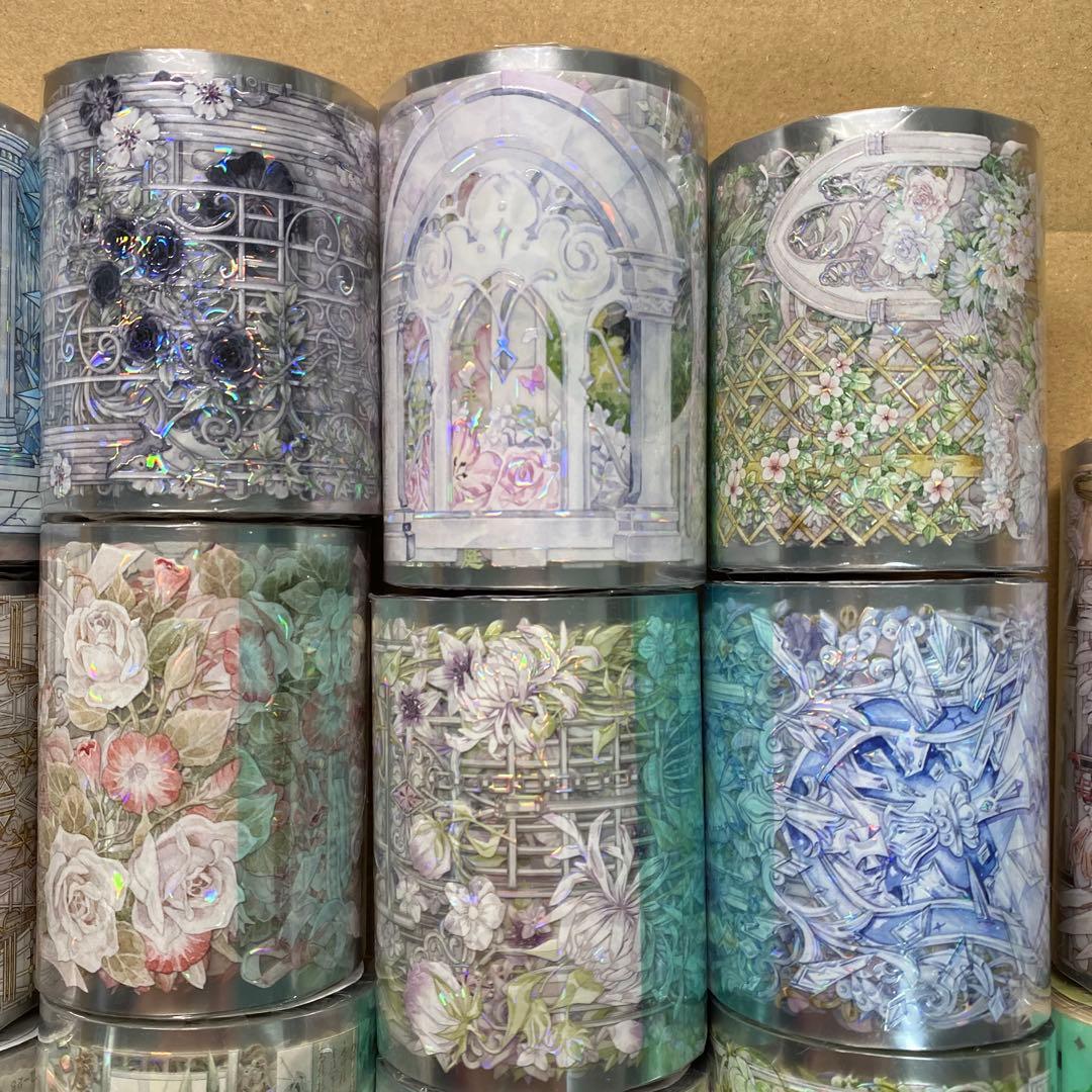 【セール❼】14本巻セット貝殻光PETマスキングテープ　人物/お花/装飾系