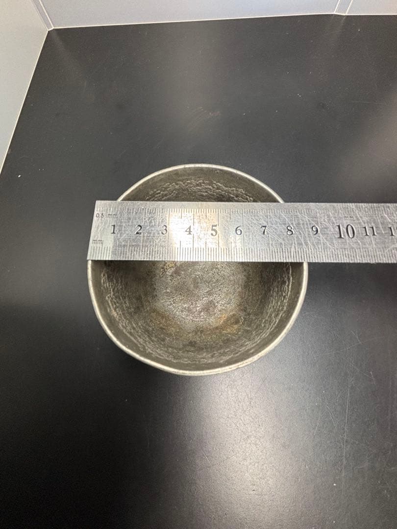 【希少品】生錫 京原田請合 アンティーク 骨董品 金属工芸 湯呑み