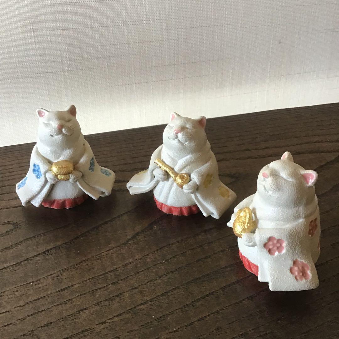 猫のお雛様【大】＋3匹官女╰(*´︶`*)╯♡