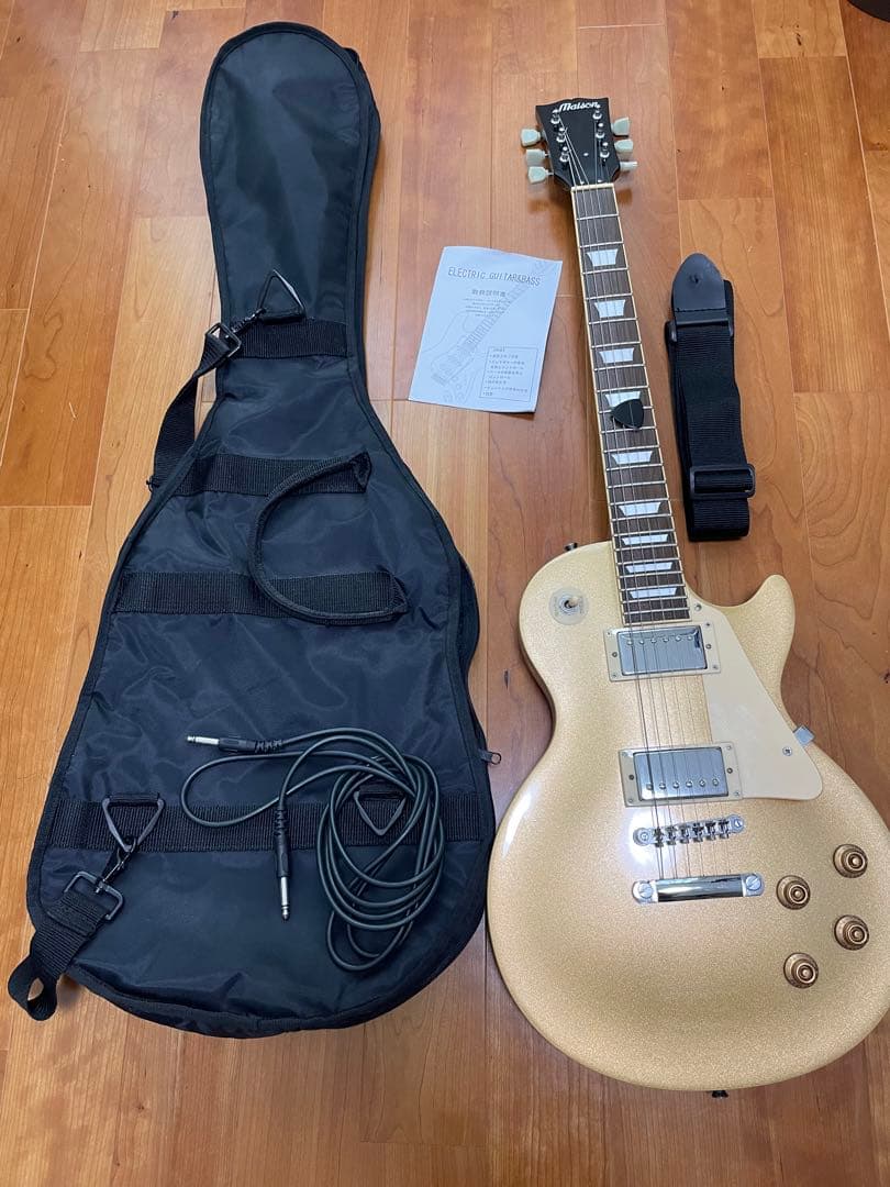 maison レスポールタイプ エレキギター ゴールド