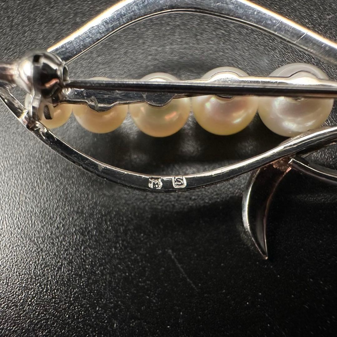 極美品✨　MIKIMOTO ミキモト　パール　ブローチ　ロゴ　刻印　1284