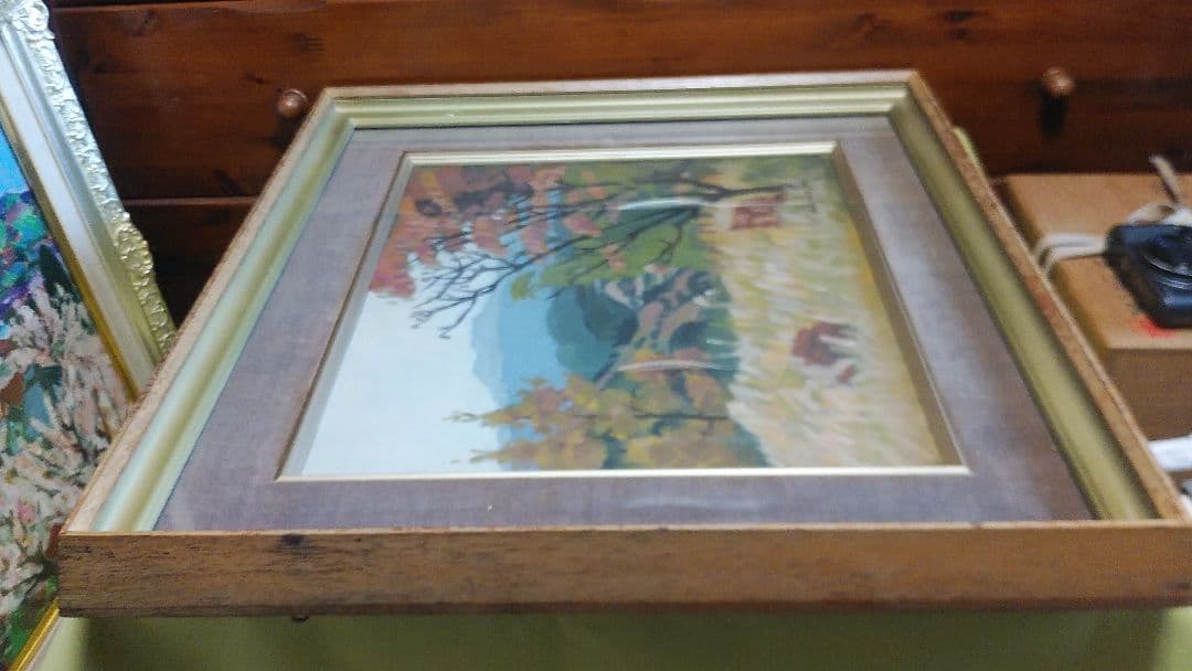 三角 嘉寿男　「秋景色」　油彩　F8号　一水会員　師：石井柏亭、坂本繁二郎