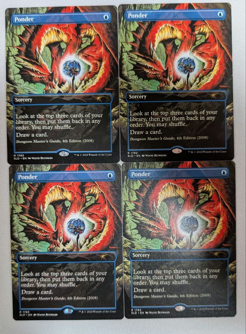 【希少　非foil　最安】思案　ponder　英語　4枚セット