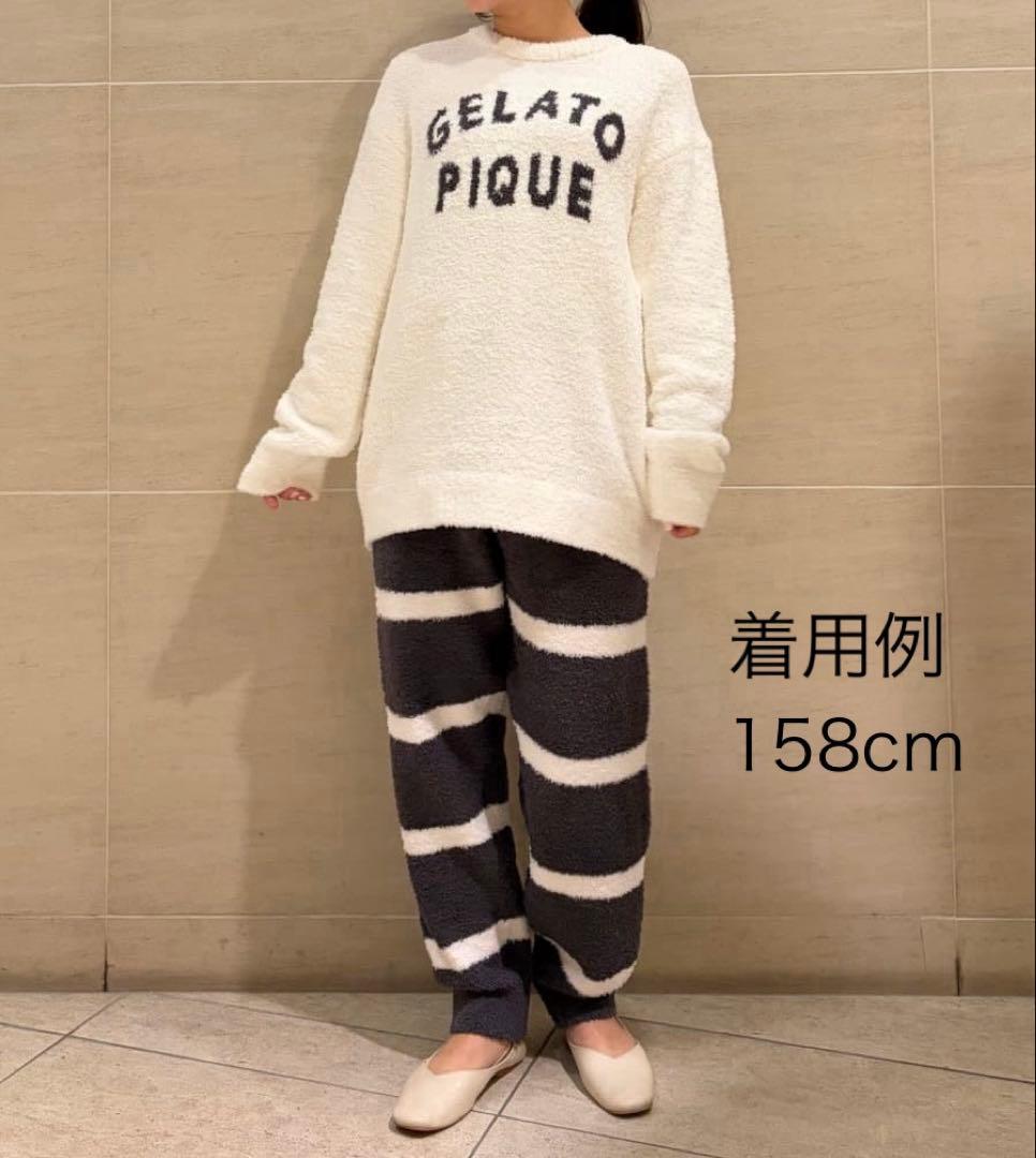 【美品】ジェラートピケ パウダーロゴジャガードプルオーバー＆ロングパンツセットM
