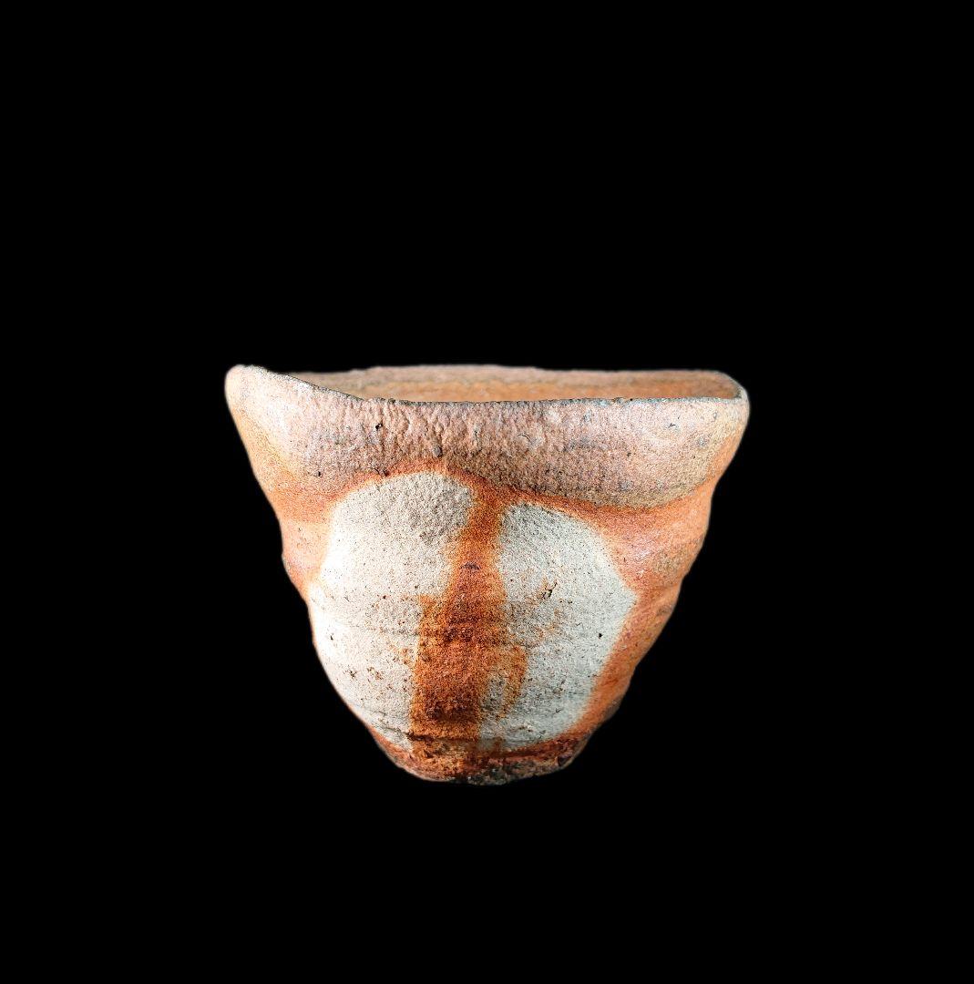 ■唐津焼 川上清美 備前唐津ぐい呑 共箱、共布、栞全揃い 本物保証 #ぐい呑み