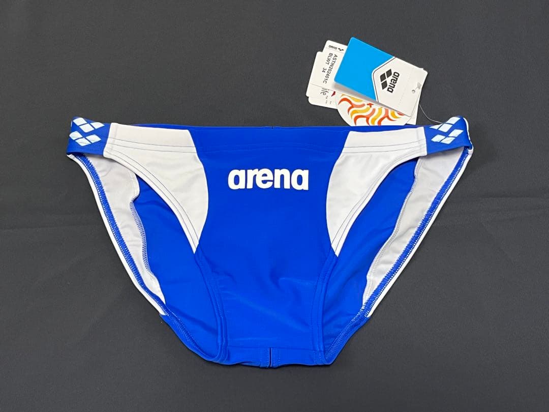 新品 arena 水着 青x白 34