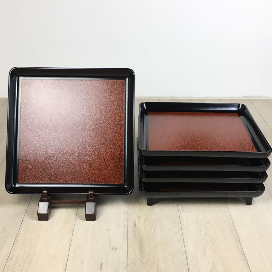 S374輪島塗 脚付会席膳 懐石膳 5客揃 蔦屋 大工治太郎