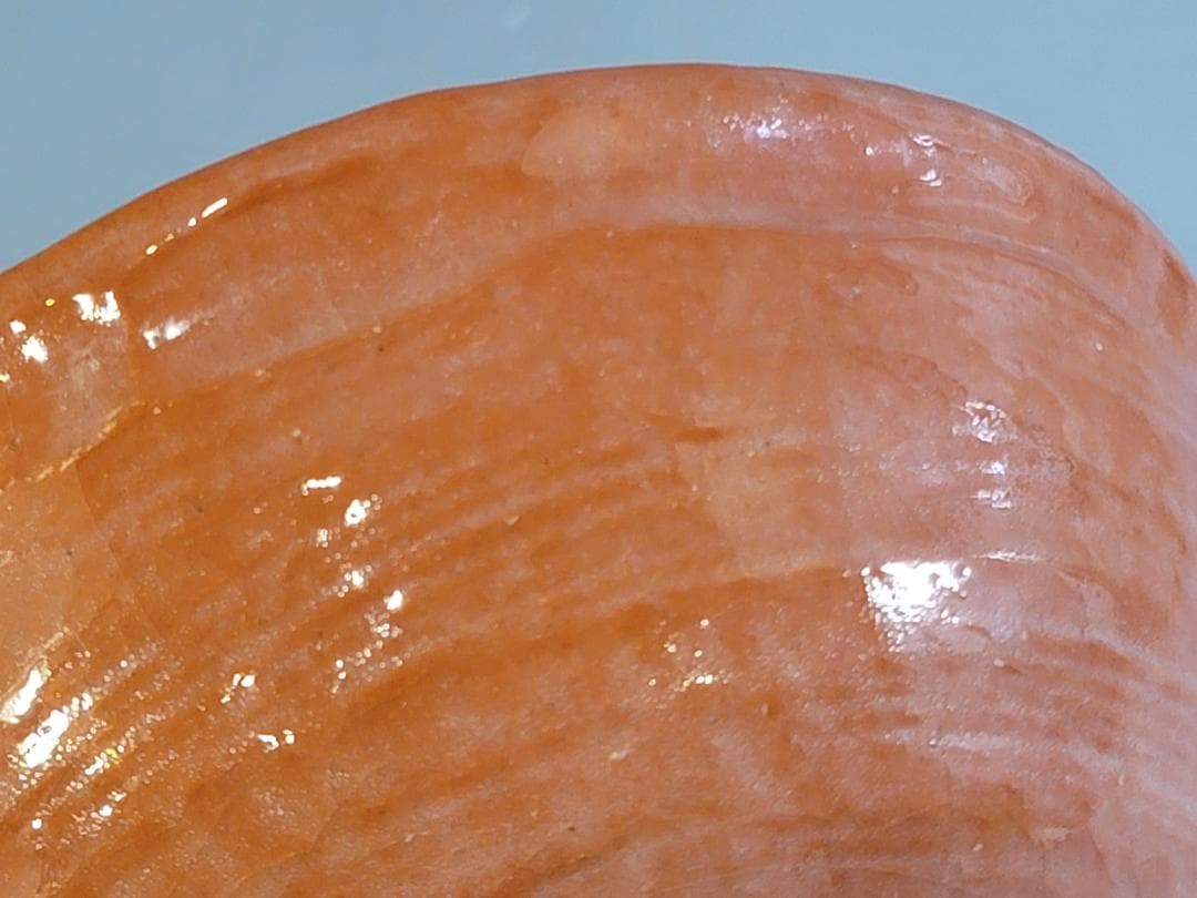 【極美品】嶋台茶碗　赤楽金銀一双 　　　　川崎和楽造