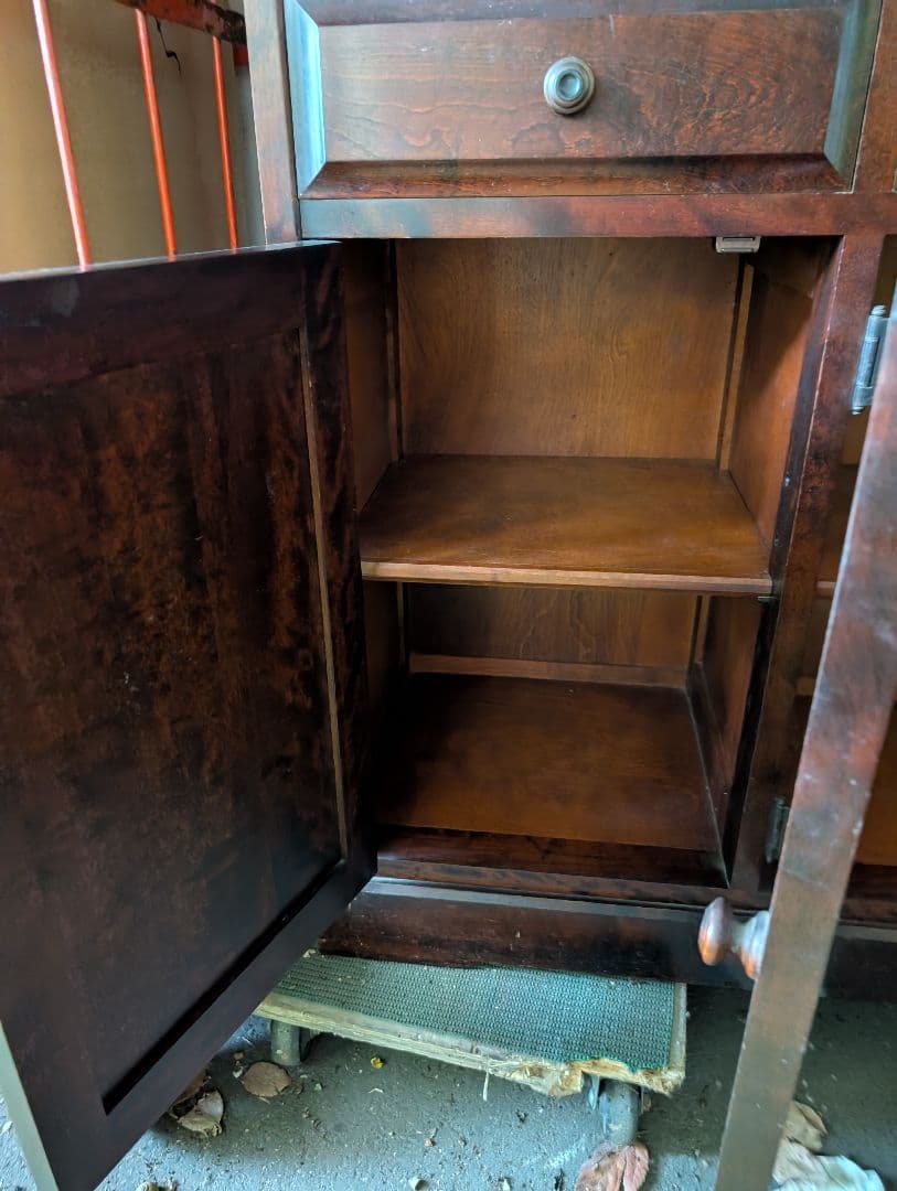 北海道民芸　木製ディスプレイキャビネット 4棚付き