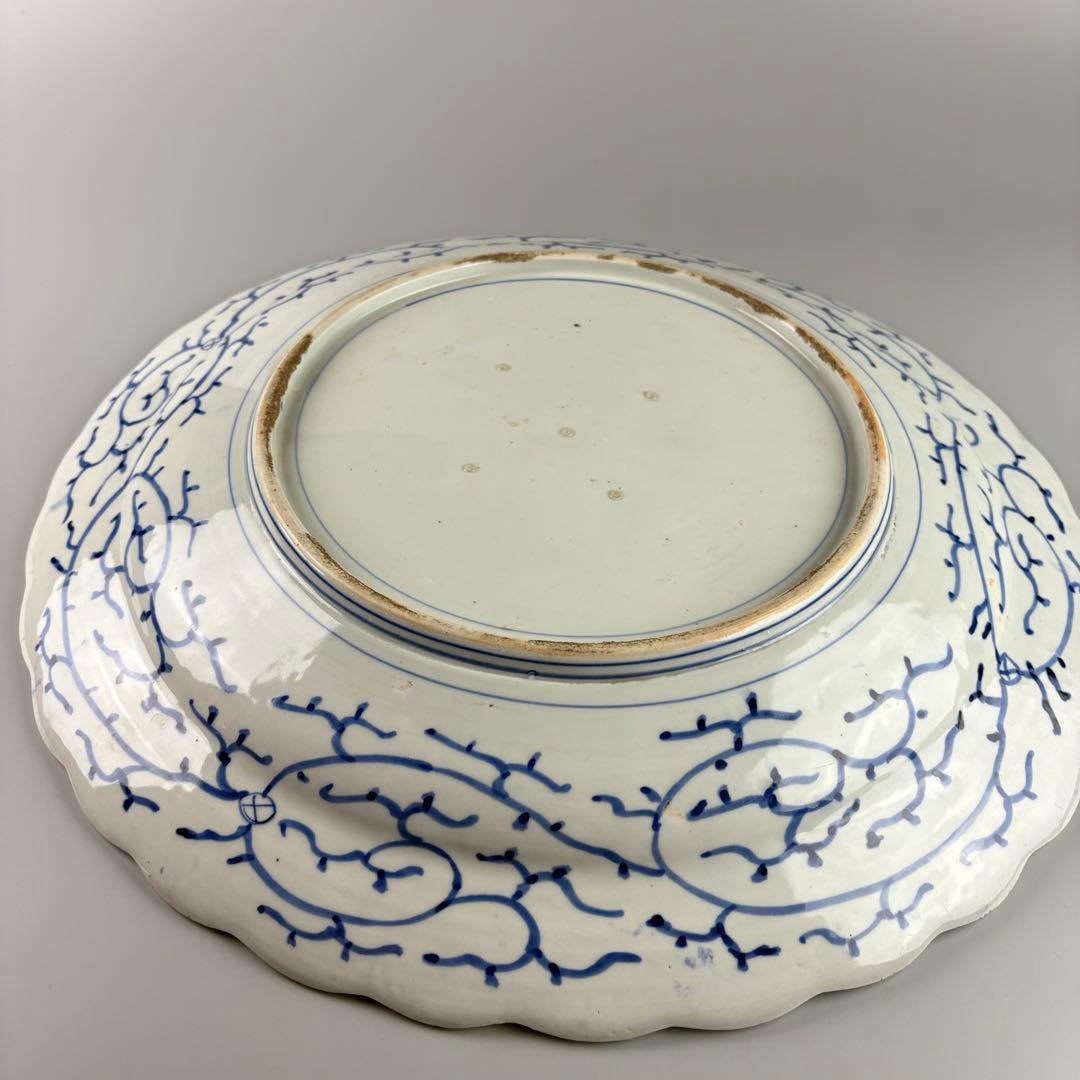 古美術 古伊万里 染付 時代 丸皿 皿 飾皿 絵皿 アンティーク