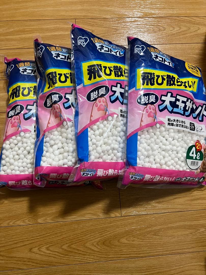 アイリスオーヤマ 1週間取り替えいらずネコトイレ 脱臭 大玉サンド 4L 4袋