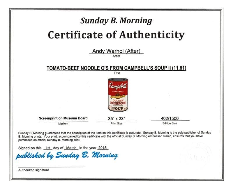 限定額装品/Sunday B Morning　キャンベル缶Ⅱアンディ ウォーホル